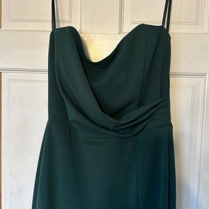 Emerald green strapless gown